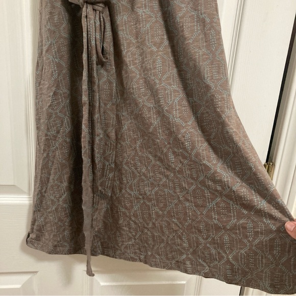 TOAD & CO Poppy Cue Faux Wrap Brown Sleeveless Tank Dress Sz M Organic Cotton - Picture 5 of 16